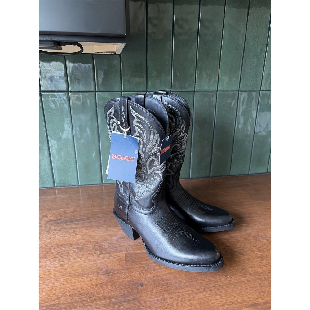 Durango Shyloh ACS Women's Western Boots Black Leather Pull-On US Size 9 DRD0474